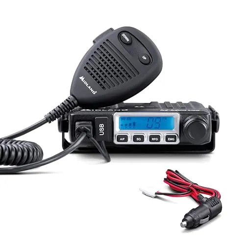 CB Radio Midland M-Mini USB, Squelch Digital, 40 AM/FM-Kanal, 12 V