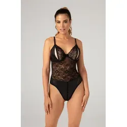 CHRISTINE LE DUC Body Wetlook-Bodysuit Vesper schwarz S/M - Verführerischer Wetlook-Bodysuit aus elastischem Material für perfekten Sitz. Ideal für besondere Anlässe oder als aufregende Ergänzung Ihrer Dessous-Kollektion.