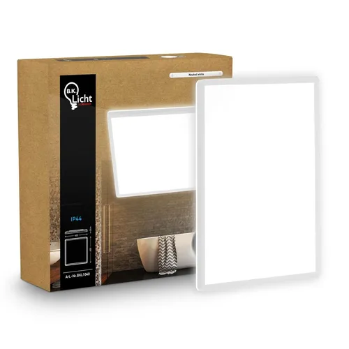 Briloner LED Deckenleuchte IP44 - Flaches Panel 42x42cm - Moderne LED Deckenlampe für Innenräume, energieeffizient und einfach zu installieren. Ideal für alle Räume, inklusive Badezimmer, mit indirekter Beleuchtung und Schutzart IP44.