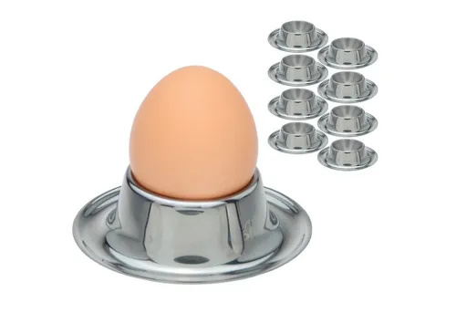 Koopman Eierbecher Edelstahl Rund 8er Set, (Set, 8-tlg., 8 Eierbecher), Set, Flach, Ø8cm, Lebensmittelecht, Spülmaschinengeeignet