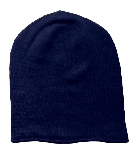 Mississhop 381 Feinstrick Kaschmir-Gemisch Beanie Mütze Slouch/XXL Schal/Handschuhe Dunkelblau Einheitsgroesse Muetze