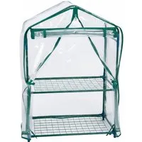 Relaxdays Balkongewächshaus Stahl PVC Grün Transparent Aufrollbar 95 cm x 59 cm x 39 cm