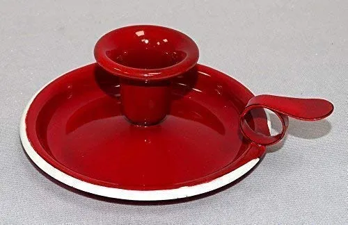 Linoows Emaille Kerzenleuchter rot in rot von Linoows