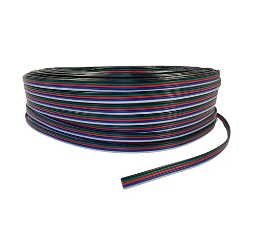 ENERGMiX LED Stripe 1m LED RGB Kabel 4-adrig Verlängerungskabel, Anschlusskabel Flachkabel 5-adrig für 12v 24v RGB-W LED Streifen