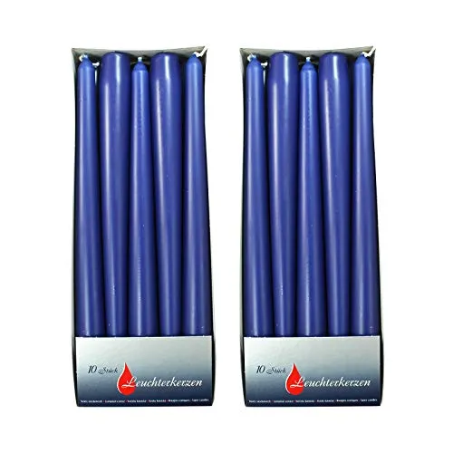 Ebersbacher Kerzen 2er Pack Spitzkerzen blau, ca. 22 x 240 mm (2 x 10 Stück)