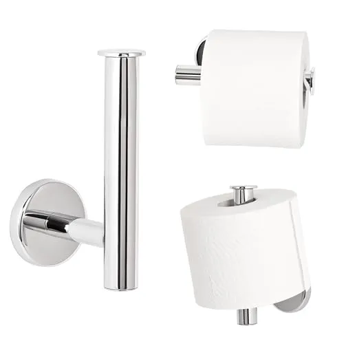 bremermann Toilettenpapierhalter LUCENTE - 2in1 aus Edelstahl - Toilettenpapierhalter LUCENTE, modernes Design aus rostfreiem Edelstahl, flexibel als Ersatzrollenhalter einsetzbar und einfach zu handhaben für ein ordentliches Badezimmer.