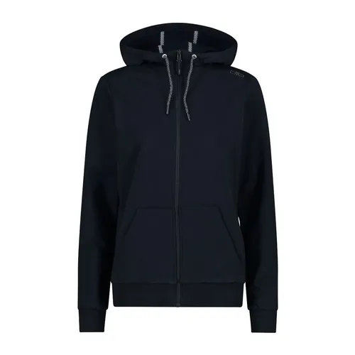 CMP Damenjacke mit fester Kapuze - Blau-Grau, XS - Funktionsjacke für Damen, kombiniert Komfort und Funktionalität mit trendigem Design. Ideal für Fitness, mit elastischem Fleece und praktischen Seitentaschen.