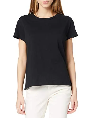 Build Your Brand Damen Box Tee – Locker geschnittenes T-Shirt im kastigen Schnitt, aus Single Jersey, perfekt für Streetstyle & Veredelung, Black, M