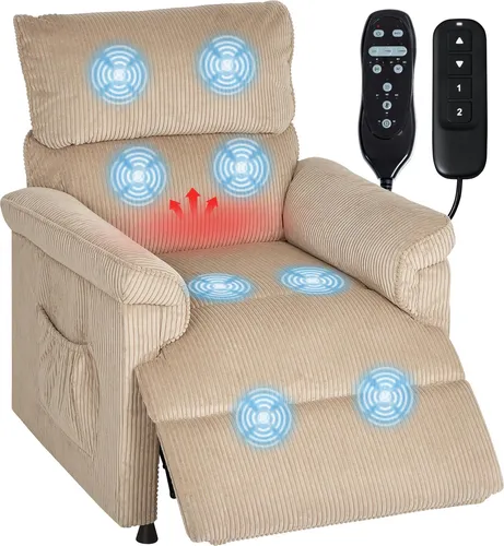 Relaxsessel mit Vibrationsmassage und Heizfunktion, Braun von HOMCOM