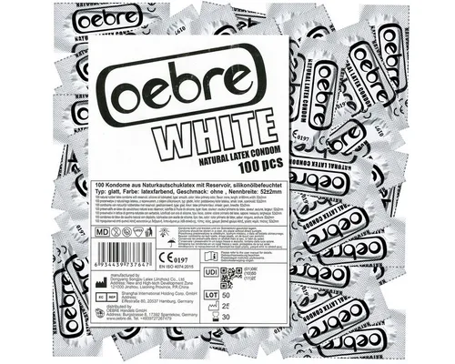 OEBRE Kondome White Beutel mit, 100 St., Club-Kondome, dünne Kondome zum Dauer-Superpreis
