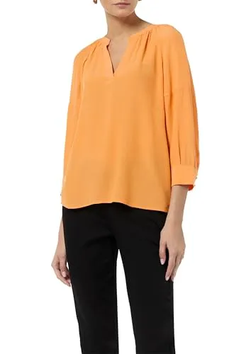 Comma Bluse aus Crêpe - Damenblusen mit regulärer Passform, leicht und luftig, ideal für jeden Anlass dank des eleganten V-Ausschnitts und den 3/4-langen Ärmeln.