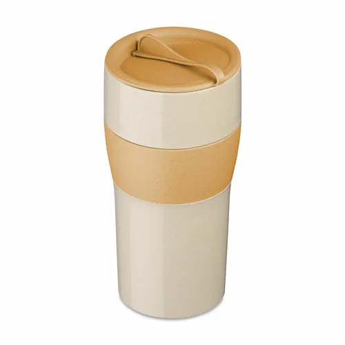 Koziol Thermobecher Aroma To Go XL, Isolierbecher, Kunststoff, Nature Wood 700ml