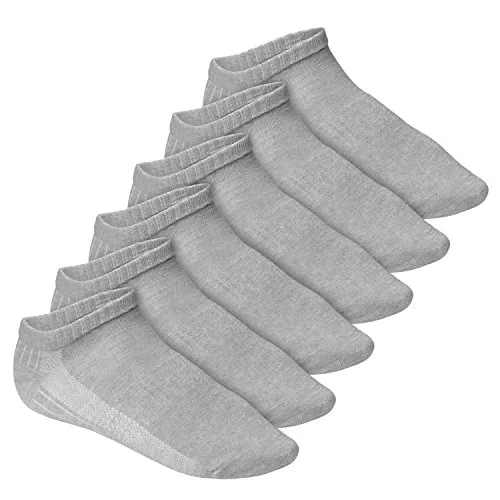 Footstar Damen & Herren Fitness Sneaker Socken (6 Paar) - Grau 47-50