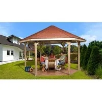 Weka Pavillon 656 Sparset Gr.2 399 cm x 461 cm - Gartenlaube & Holz-Pavillons, kesseldruckimprägniertes Holz für Wetterbeständigkeit und romantische Rückzugsorte im eigenen Garten.