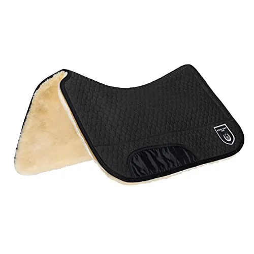Werner Christ Westernpad aus echtem Lammfell, anatomisch geformt, 75x75 cm, schwarz - Das anatomisch geformte Westernpad aus echtem Lammfell garantiert optimalen Komfort für Pferd und Reiter. Mit Einschubtaschen für individuelle Polsterung und langlebigem Scheuerschutz für höchsten Einsatz.