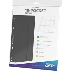 Ultimate Guard Spiel UGD010412 - 18-Pocket Side-Loading Pages, grau, robustes Kunststoffmaterial für sicheren Schutz Ihrer Sammelkarten