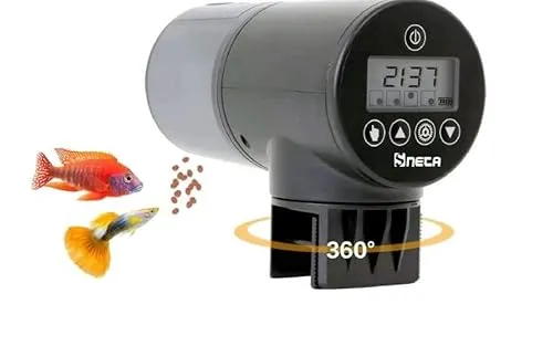 Sneta Futterautomat Aquarium, Fischfutterautomat Automatischer 200ml Große Kapazität Mit USB-Ladekabel Und LCD Display Geeignet Für Aquarium, Fischtank Und Schildkrötentank