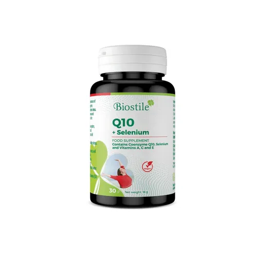Biostile Q10 + Selen – 30 Kapseln für Immun- und Zellschutz - Nahrungsergänzungsmittel mit Coenzym Q10 und Selen, unterstützt das Immunsystem und schützt Zellen vor oxidativem Stress. Nur eine Kapsel täglich für optimale Energie und Wohlbefinden.