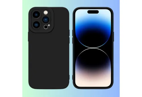 Montegoni Handyhülle Schwarz Silikon Case für Apple iPhone 13,14,13/14 pro,13/14 pro max, Stoßfeste Hülle mit Kameraschutz, Silikon Slim Case Cover