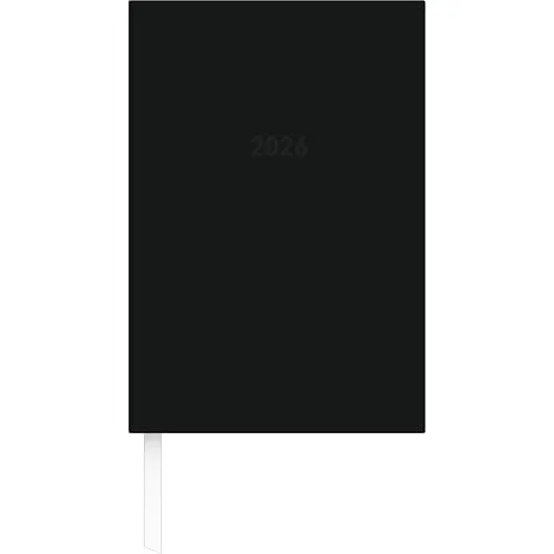 Zettler Buchkalender 1T/1S schwarz 2026 – Timer 15 × 21 cm, 1 Tag pro Seite, wattierter Kunststoffeinband, FSC-zertifiziert