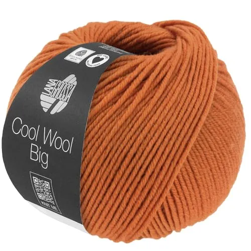 LANA GROSSA Cool Wool Big | Extrafeine Merinowolle waschmaschinenfest und filzfrei | Handstrickgarn aus 100% Schurwolle (Merino) | 50g Wolle zum Stricken & Häkeln | 120m Garn FB 1036
