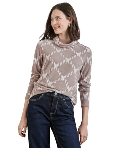 Stylisches Shirt mit Rollkragen - T-Shirts für Damen, langarm mit Karomuster aus Viskosemix und Stretchanteil für optimalen Tragekomfort.