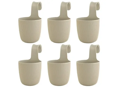 Engelland Blumentopf Blumentopf zum Hängen (Vorteils-Set, 6 St., Fassungsvermögen 2,3 Liter), UV-Beständig, Frostbeständig, Drainagesystem, ideal für Geländer/Zäune