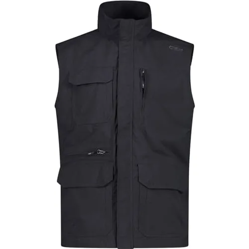 CMP Herrenweste Anthrazit 52 - Outdoor Weste mit CMP Dry Function-Technologie für trockenen Komfort bei Aktivitäten. Ausgestattet mit durchgehendem Reißverschluss, hohem Kragen und zahlreichen Taschen.