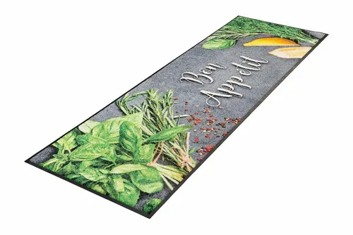 wash+dry Fußmatte Bon Appétit 60x180 cm - Hochwertige Fußmatte für Innen und Außen, waschbar bis 60°C, rutschfest und trittschalldämmend - ideal für Allergiker und Tierbesitzer.