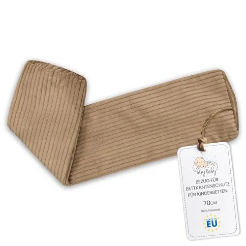 Bezug für Bettkantenschutz für Kinderbetten 70 cm - Schutz für Bettrahmen Baby Bett rausfallschutz boxspringbett bettgitter Kantenschutz Kinder Babybett Braun