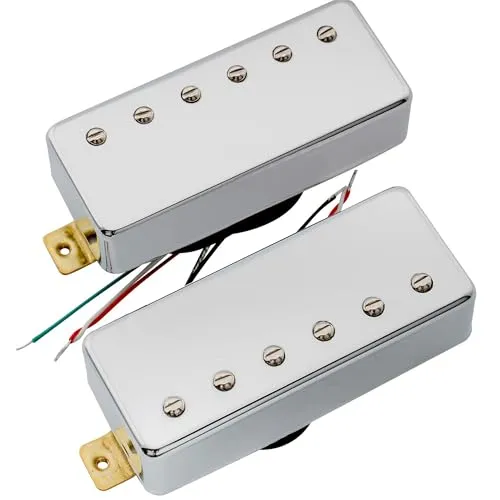 Artec MLA97 Alnico 5 Covered Mini Humbucker Tonabnehmer Hals Steg Pickups Set für E-Gitarre, Chrom