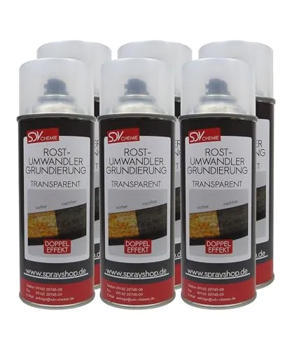 SDV Chemie Rostumwandler Spray 6x 400ml Anti Rostspray 2in1 | Rostsanierer und Grundierung