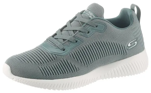 Skechers Damen BOBS Squad Tough Talk Sneaker, Sage, 37 EU - Damen-Sneaker mit weichem, gewebtem Strickstoff, modischem Design und hoher Strapazierfähigkeit – ideal für lässige Outfits und den ganzen Tag bequemen Tragekomfort.