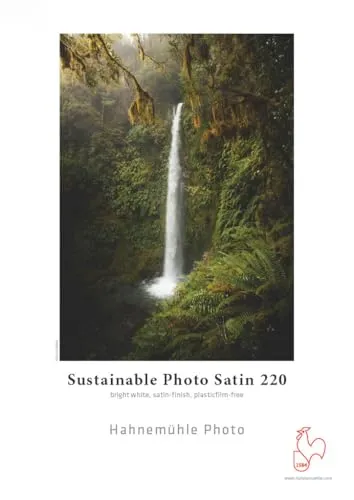 Hahnemühle Sustainable Photo Satin, nachhaltiges Fotopapier, perlglänzend, naturweiß, 220 g/m² (297 x 420 mm)