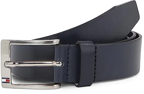 Tommy Hilfiger Herren Gürtel New Aly Belt - Blau (Midnight), 115 cm - Herren-Gürtel aus 100% Echtleder, ideal für Arbeit und elegante Anlässe. Mit quadratischer Dornschließe für einfache Anpassung und hohem Tragekomfort. Zeitloses Design für jeden Look.