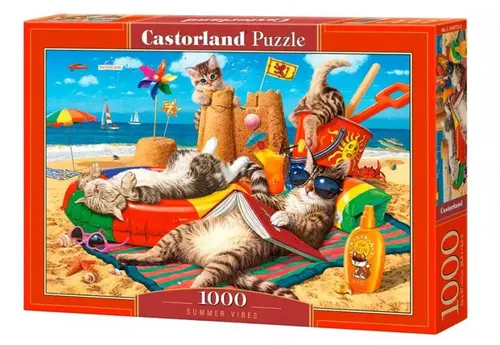 Puzzle 1000 elementów. Koty na wakacjach Castorland 5904438104772