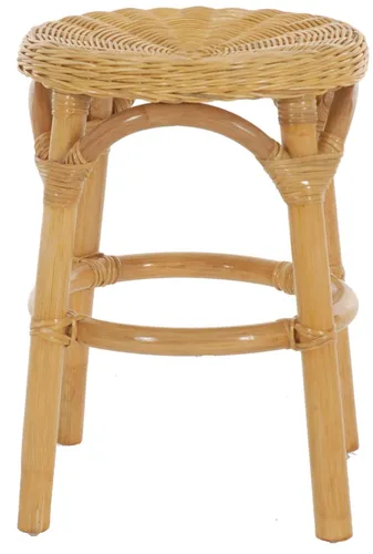 Rattan Fußhocker Rund Beistell-Hocker (Honig)
