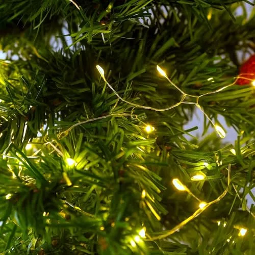 Ideen mit Herz | LED-Cluster-Drahtlichterkette | 300 cm lang | 100 LEDs in Warmweiß | Lichterkette für Weihnachtsdeko, Adventskranz, Tannenbaum | batteriebetrieben | inkl. Timer