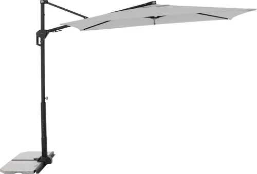 Doppler Ampelschirm Hellgrau 240x135 cm - Sonnenschirm mit 360° Drehmechanismus, höhenverstellbar und wetterbeständig – ideal für Balkon und Garten, bietet optimalen Sonnen- und Sichtschutz.