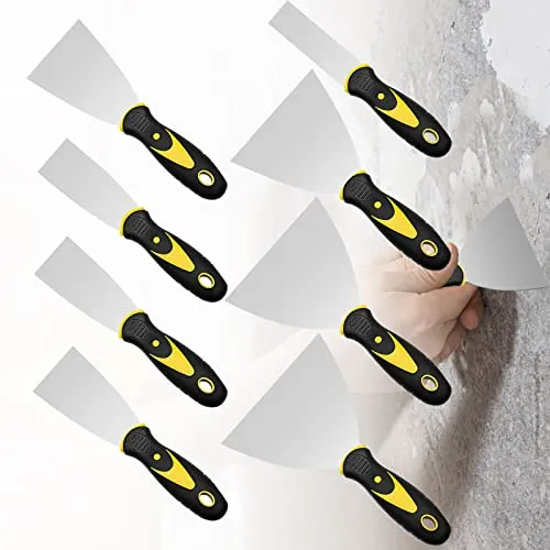 Spachtel Set: 8 Stücke Spachtel aus rostfreiem Edelstahl, Rostfrei Gipser Spachtel Set, Maler Werkzeug Spachtel, Edelstahl Malerspachtel mit Kunststoffgriff für Tapeten/Trockenbau/Gips Schaben