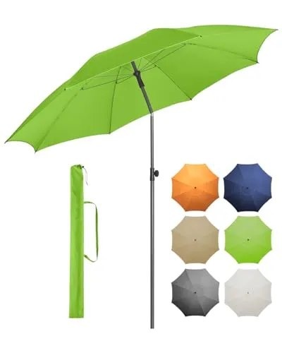 FARE Sonnenschirm Gr. XL - 235 cm Durchmesser mit UV-Schutz 50+ - Sonnenschirm mit 235 cm Durchmesser, UV-Schutz 50+ und titanfarbenem Finish. Ideal für Garten, Balkon und Terrasse, bietet hohen Schutz vor Sonnenstrahlen und ist einfach zu transportieren.