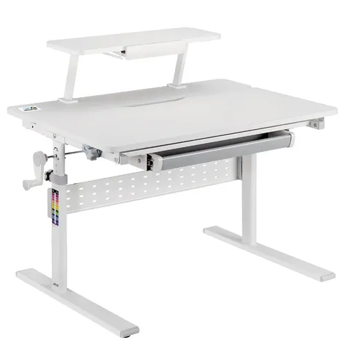 Ergonomischer Kinderschreibtisch mit Höhenverstellung in weiß von Ergo Office