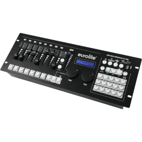 Eurolite DMX Move Controller 512 PRO - Professionelles DMX-Lichtsteuerpult für bis zu 24 Geräte, mit 512 DMX-Kanälen, integrierten Bewegungsmustern und USB-Datenspeicherung für kreative Lichtshows.
