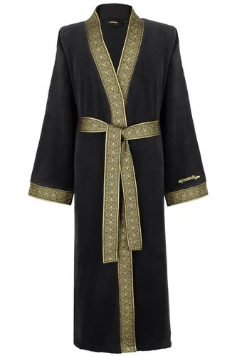 Aymando Bademantel Schwarz, 100% Baumwolle - Eleganter Kimono-Bademantel in Größe M, aus 100% Baumwolle, sorgt für höchsten Tragekomfort und ist perfekt als Geschenk. Ideal für den Einsatz zu Hause oder im Wellnessbereich.