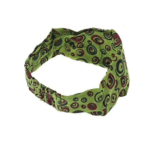 KUNST UND MAGIE unisex hippie Kopfband Stirnband Goa Yoga, Farbe:Grün