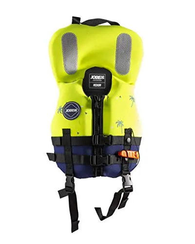 Jobe Neopren Safety Schwimmweste Kinder - Sichere 100 N Rettungsweste für Kinder mit reflektierenden Streifen zur besseren Sichtbarkeit. Mit Signalpfeife, Tragegurt und starken YKK-Schnallen für optimalen Halt. Ideal für unbeschwerten Wasserspaß.