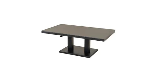 Ambia Garden Loungetisch 'Geneva Negro', höhenverstellbar - Gartentisch aus Metall und Keramik, elegant in Anthrazit, bietet Flexibilität mit höhenverstellbarer Funktion für gesellige Runden im Freien.