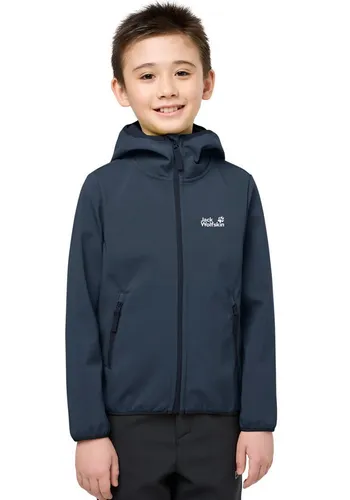 Jack Wolfskin FOURWINDS JACKET KIDS - Winddichte Softshelljacke für Kinder - Funktionsjacken, atmungsaktive und wasserabweisende Übergangsjacke für aktive Kids, ideal für Trekking und Wandern.