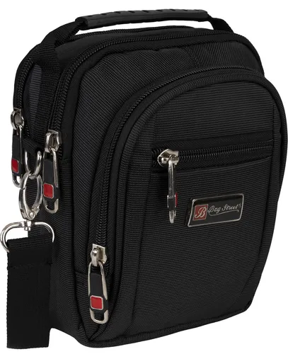 Bag Street Kleine Herrentasche  Gürteltasche Schultertasche T0116 Schwarz