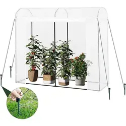 Produktbild WOLTU Gewächshaus, Winterfest mit Tür und 2 Fenstern, 170x68x200cm